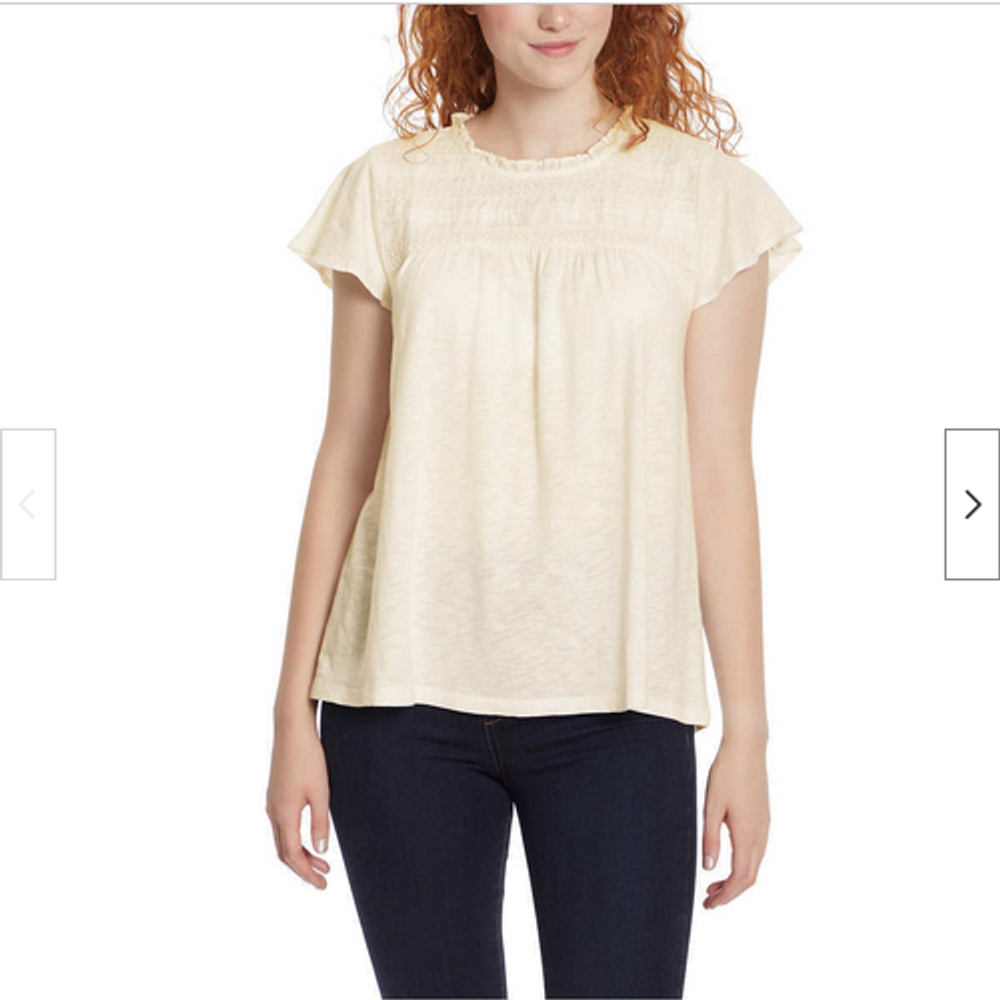 ella moss Off-White Short Sleeve Tee Plus Size XXL